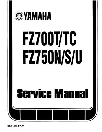 Preview: 1985–1993 Yamaha FZ750/FZ700 Service Manual (P/N LIT-11616-FZ-75)