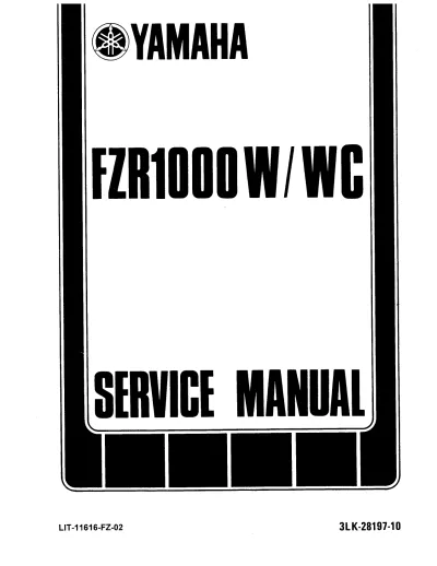 Preview: 1987–1995 Yamaha FZR1000W / FZR1000WC Service Manual (P/N LIT-11616-06-80 / 3LK-28197-10, LIT-11616-09-21)