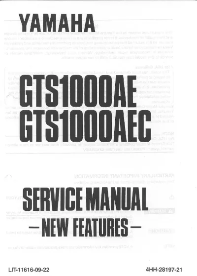 Preview: Yamaha GTS1000AE/AEC 1993–94 Service & Repair Manual (LIT-11616-09-19)