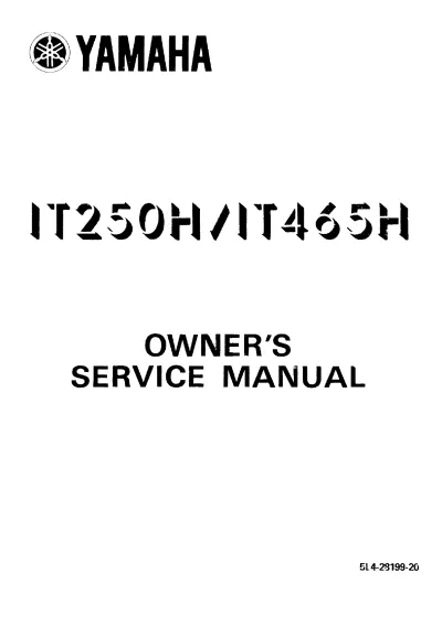 Preview: 1978–1982 Yamaha IT250 / IT465H Owner's Service Manual (P/N 5L4-28199-20)