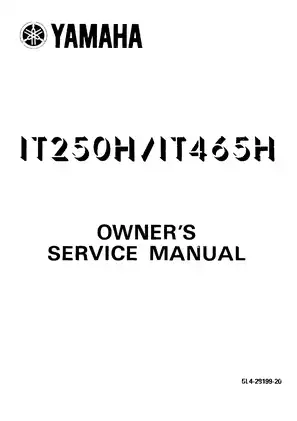 1978-1982 Yamaha IT250 owners service manual Preview image 1