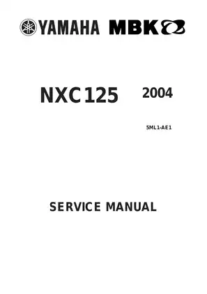 Yamaha NXC125 2004 Service Manual - Comprehensive Guide to Maintenance and Repair