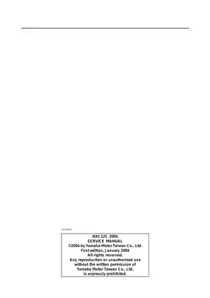 Yamaha NXC125 2004 Service Manual - Comprehensive Guide to Maintenance and Repair Preview image 2