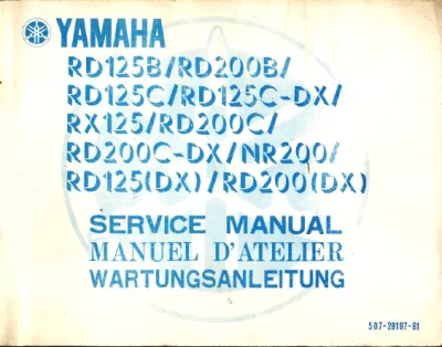 Preview: 1974–1978 Yamaha RD125 / RD200 Service Manual (P/N 507-28197-81)