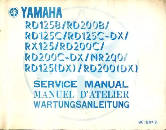 1974-1978 Yamaha RD125 repair manual Preview image 1