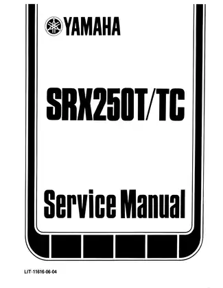 Yamaha 250, SRX-250 service manual Preview image 1