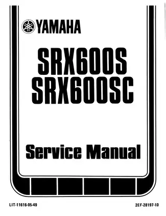 Yamaha SRX600S/SC Service Manual (1986) - Comprehensive Repair Guide Preview image 1