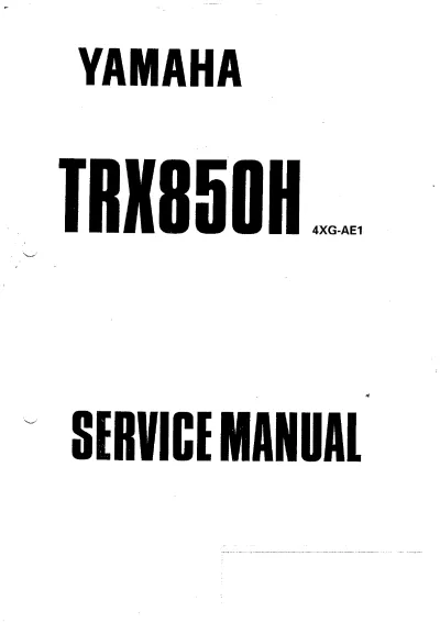 Preview: 1989–1999 Yamaha TRX850H Service Manual (P/N 4XG-AE1)
