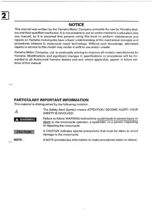 1989-1999 Yamaha TRX850H service manual Preview image 3