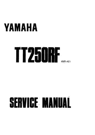 Preview: 1995 Yamaha TT250RF Service Manual (PN 4MR-AE1, 4MR-AE3)