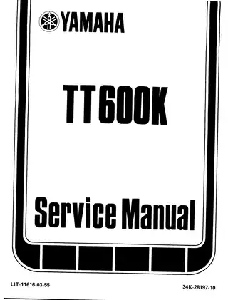 1983-1984 Yamaha TT600 service manual Preview image 1