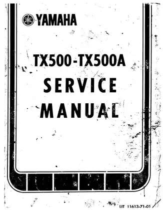 1973-1975 Yamaha TX500, TX500A service manual Preview image 1