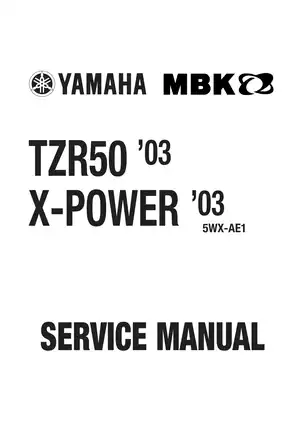 2003 Yamaha TZR50, X-Power service manual