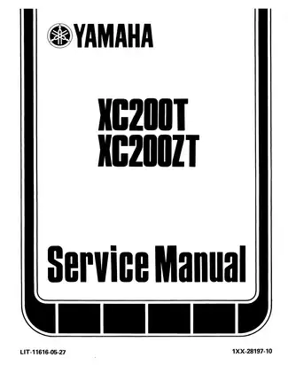 1987-1991 Yamaha Riva 200, XC200T,  XC200ZT service manual