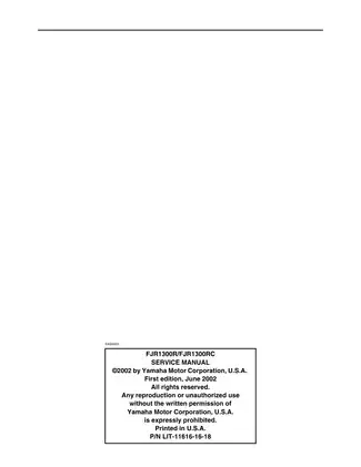 Yamaha FJR1300 Service Manual (2002 Edition) - Comprehensive Repair Guide Preview image 2