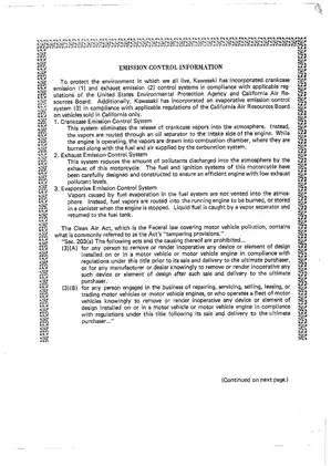 1988-1990 Kawasaki Ninja ZX-10R, ZX1000 motorcycle service manual Preview image 2