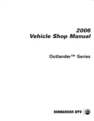 2006 Bombardier Outlander 800, 400, XT, MAX ATV shop manual Preview image 2