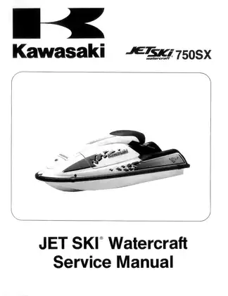 1992-1995 Kawasaki 750SX, 750SXi,  750ST, 750STS Jet Ski service manual Preview image 1