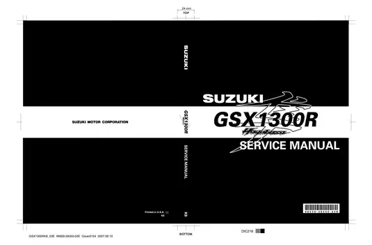2008 Suzuki Hayabusa GSX13000R, GSXR1300 service manual Preview image 1