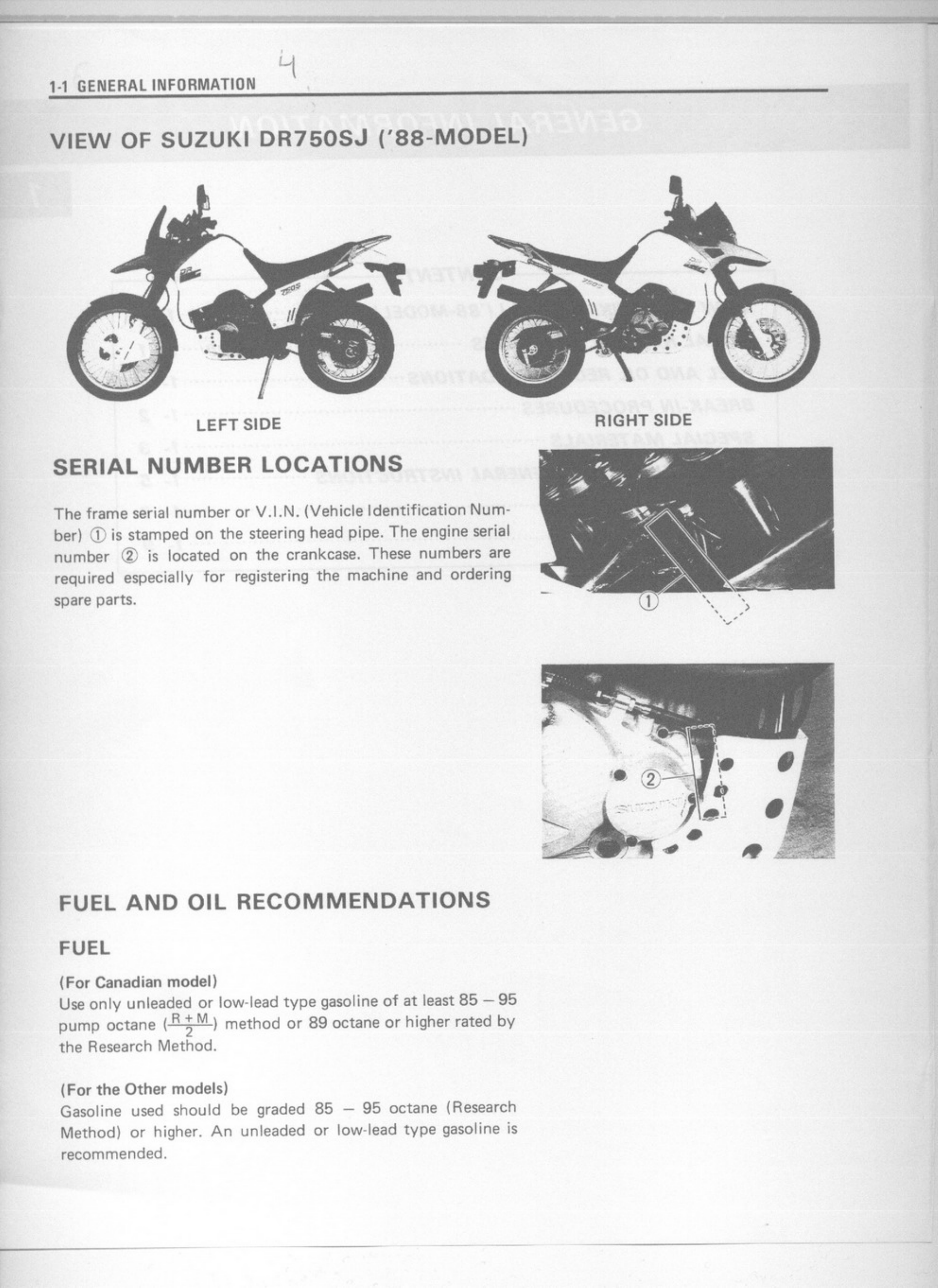 1988-1997 Suzuki DR750S, DR800S, DR750, DR800 service manual Preview image 5