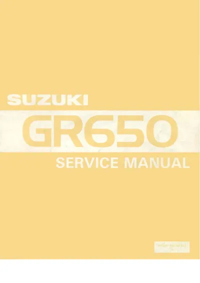 1983 Suzuki GR650 Service & Repair Manual (P/N 99500-36030-01E) – preview page 1