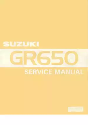 1983 Suzuki GR650 service manual Preview image 1