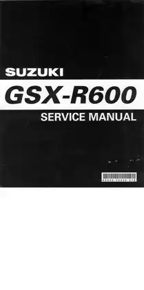 2004-2005 Suzuki GSX-R600 Gixxer service manual Preview image 1