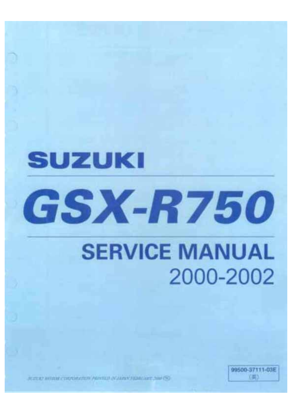 2000-2002 Suzuki GSX-R750 service manual Preview image 6