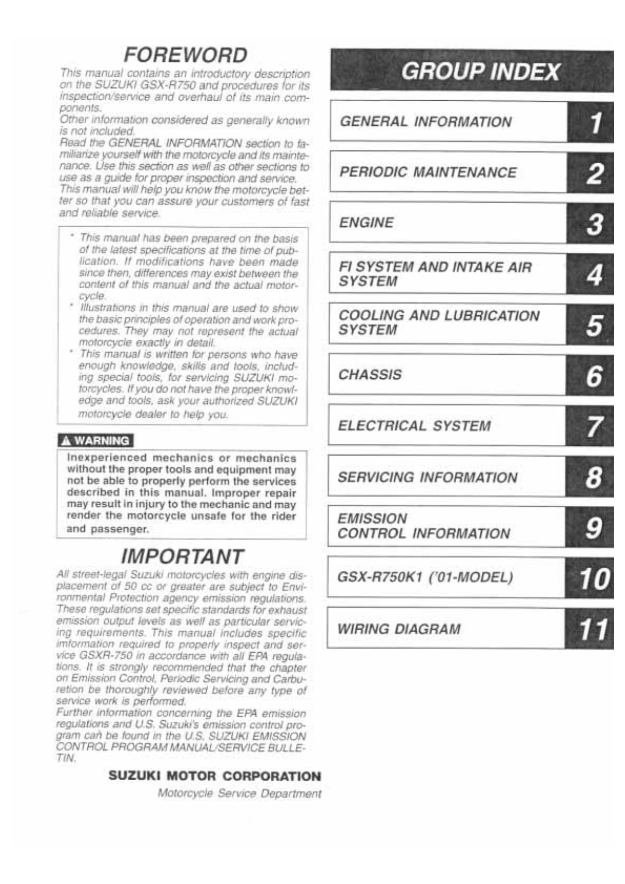 2000-2002 Suzuki GSX-R750 service manual Preview image 2