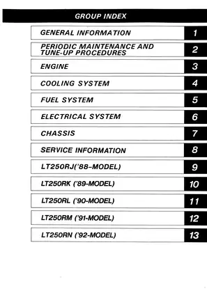 Suzuki Suzuki LT250R Service Manual - Comprehensive Maintenance Guide manual preview page 4 - thumbnail