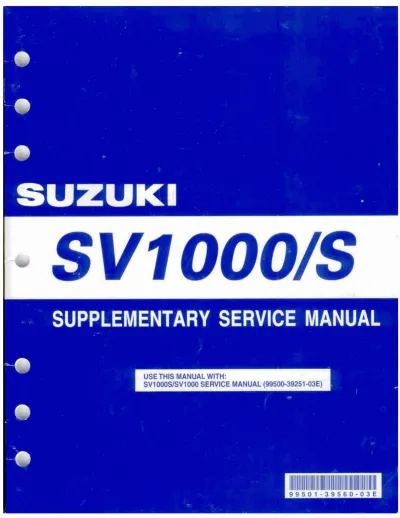 Preview: 2003–2005 Suzuki SV1000/S Supplementary Service Manual (P/N 99501-39540-01E)