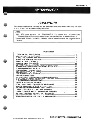 2003-2005 Suzuki SV1000/S service manual Preview image 2