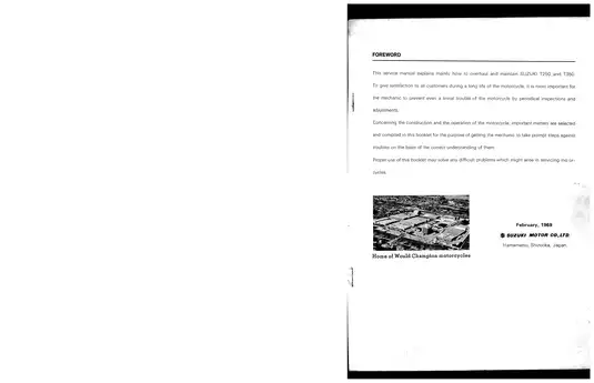 1969 Suzuki T350 Rebel service manual Preview image 2