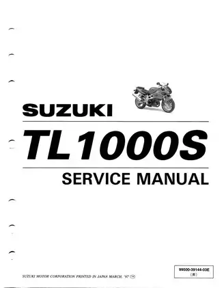 1997-2001 Suzuki TL1000S, TL1000SV service manual
