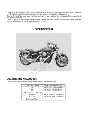 2004-2005 Suzuki VZ1600 Marauder shop manual Preview image 3