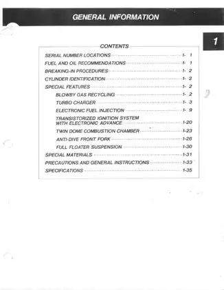 1983 Suzuki XN 85 Turbo sport touring motorcycle manual Preview image 5