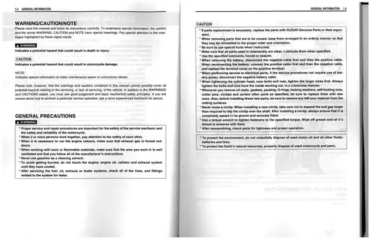 Suzuki RV125 Motorcycle Service Manual - Comprehensive Guide for Maintenance and Repair Preview image 4