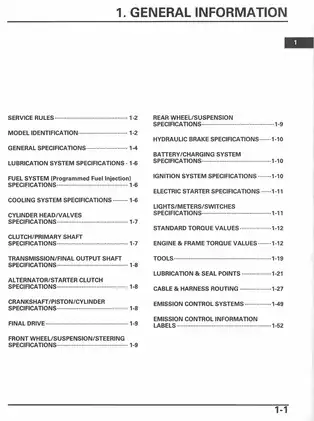 Honda ST1300/ST1300A Motorcycle Service Manual (2003) Preview image 5