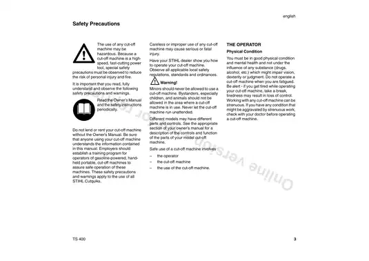 Stihl TS 400 concrete saw service manual Preview image 3