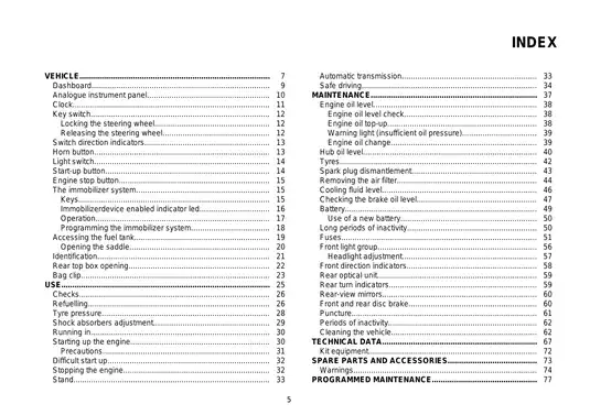 2008 Vespa GTS Super 300 ie manual Preview image 5