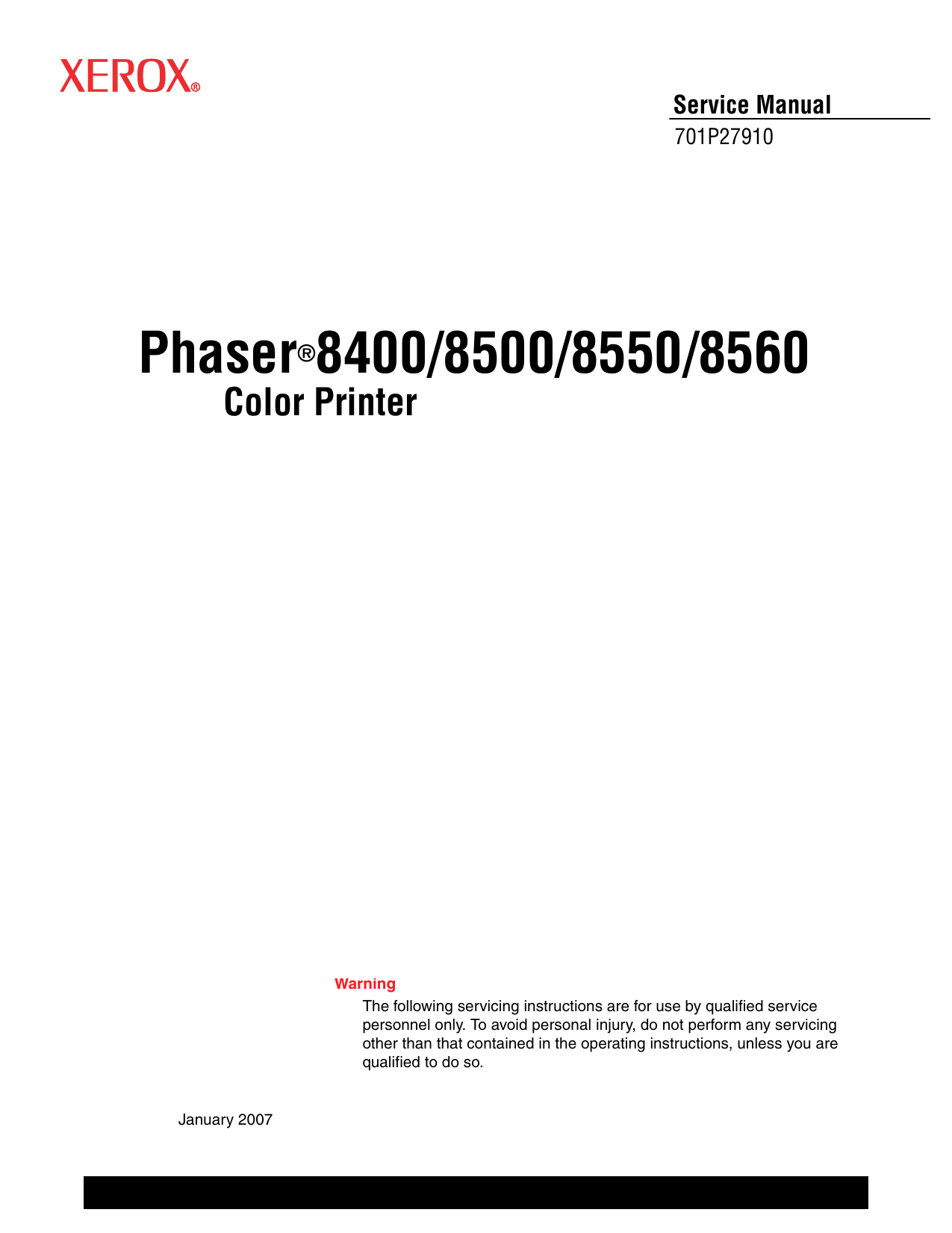Xerox Phaser 8400, 8500, 8550, 8560 color printer service manual Preview image 3