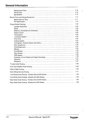 2005-2007 Triumph Sprint ST service manual Preview image 2