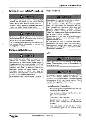 2005-2007 Triumph Sprint ST service manual Preview image 3