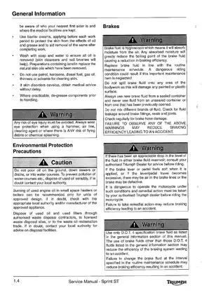 2005-2007 Triumph Sprint ST service manual Preview image 4