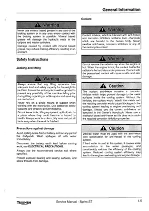 2005-2007 Triumph Sprint ST service manual Preview image 5