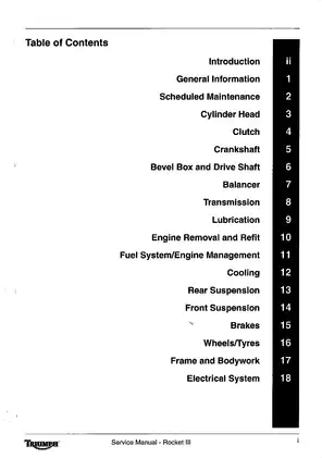 2004 Triumph Rocket III / Rocket 3 service manual Preview image 1