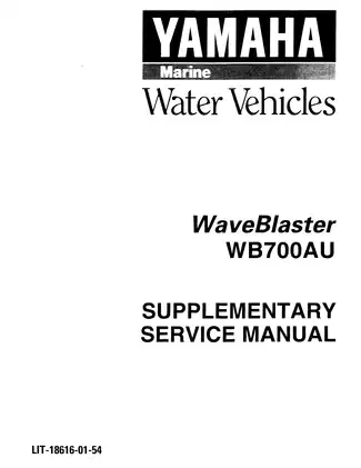 Yamaha WaveBlaster WB700AU Supplementary Service Manual - Complete Guide for Mechanics Preview image 2