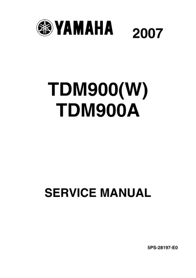 Preview: 2002–2011 Yamaha TDM900 / TDM900A Service Manual (P/N 5PS1-AE1)