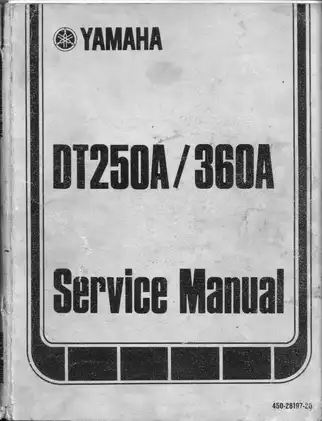 Yamaha DT250A, DT360A service manual Preview image 1