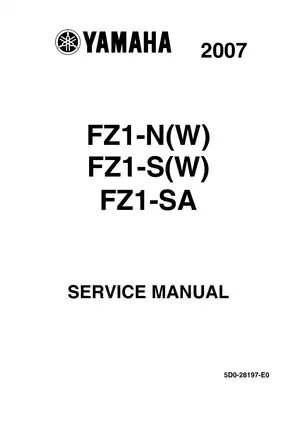2001-2012 Yamaha FZ1 Fazer, FZS1000, FZS10 service manual Preview image 1